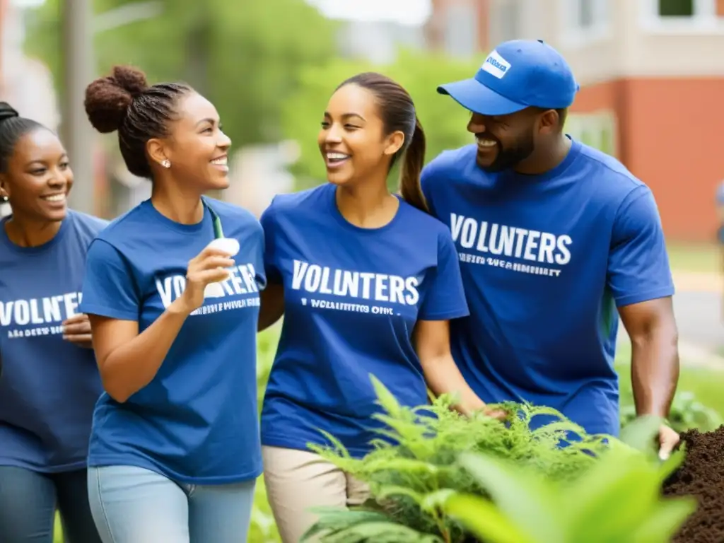 Voluntarios colaborando en proyecto comunitario urbano, reflejo del impacto de programas de inducción de ONG