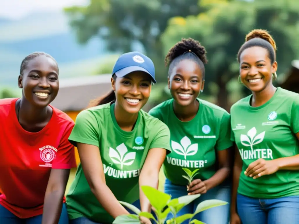 Voluntarios en ONG colaboran alegremente en proyectos comunitarios, construyendo hogares y enseñando a niños