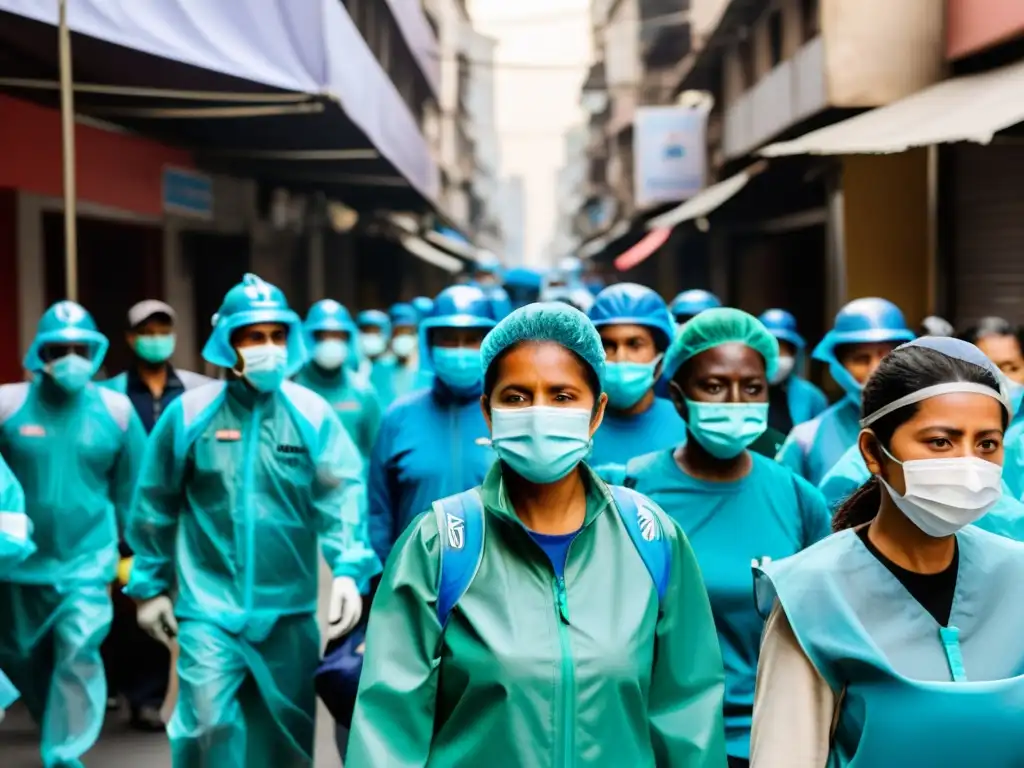 Voluntarios distribuyen suministros en pandemia, mostrando la vitalidad de estrategias ONG salud pública pandemia